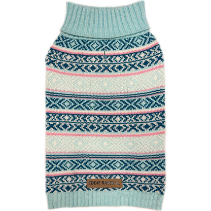 Eddie Bauer Fair Isle Aqua & Pink Sweater