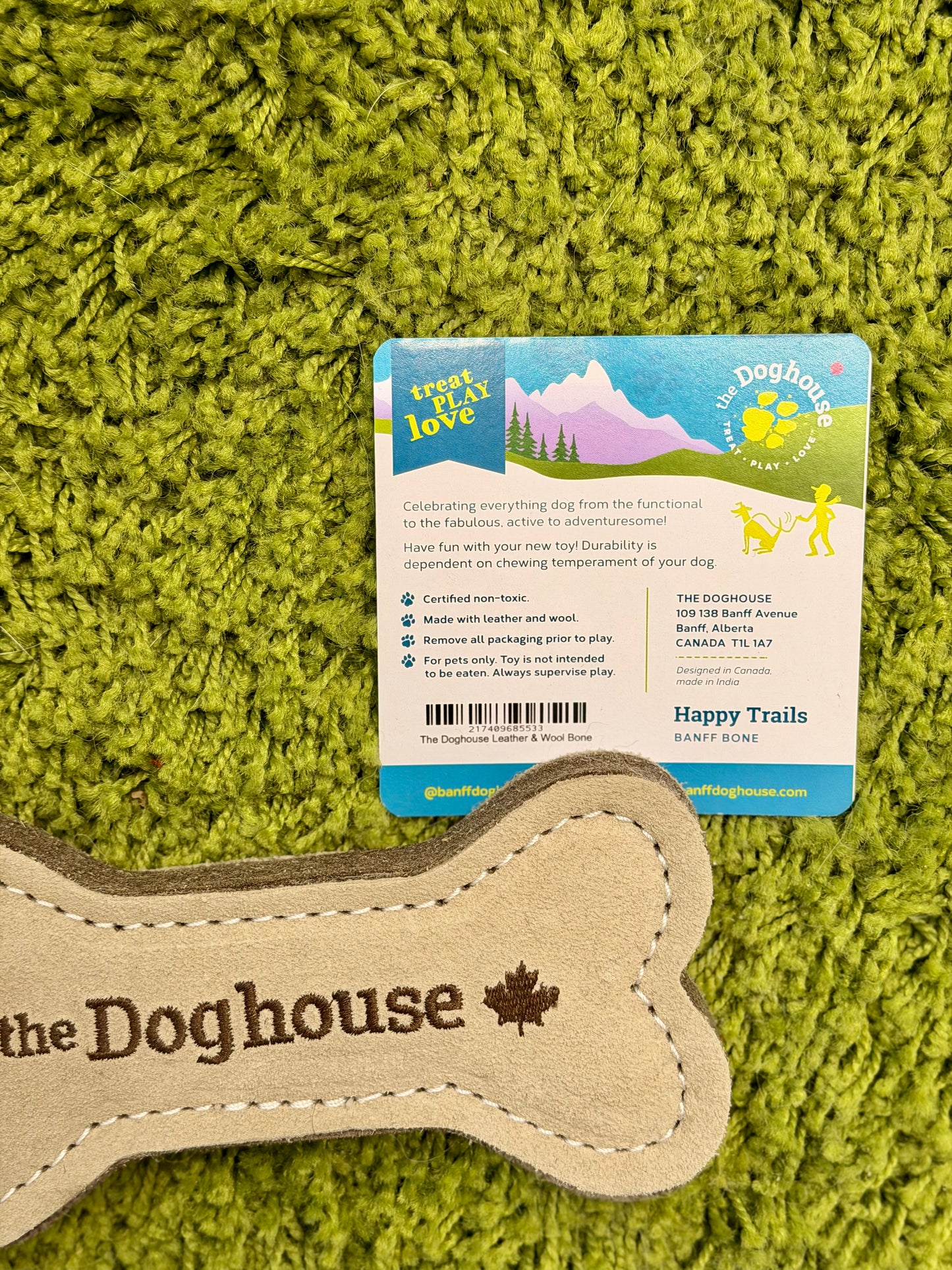 The Doghouse Leather & Wool Bone