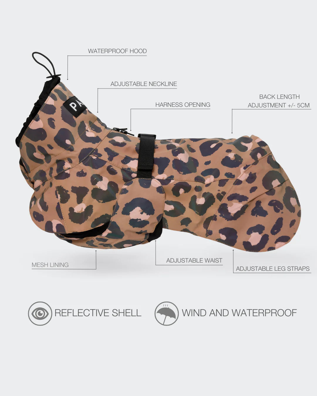 Paikka Visibility Rain Coat Leopard